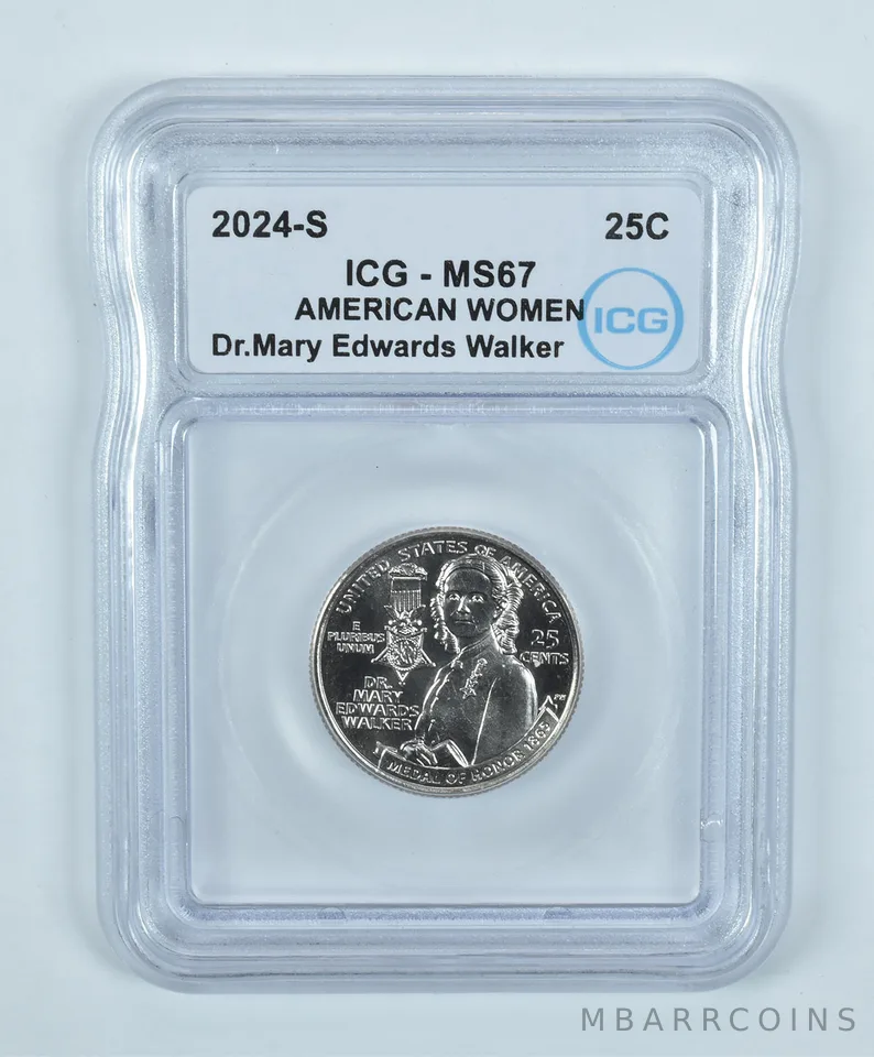 2024-S American Women Quarter Dr Mary Edwards Walker MS67 ICG