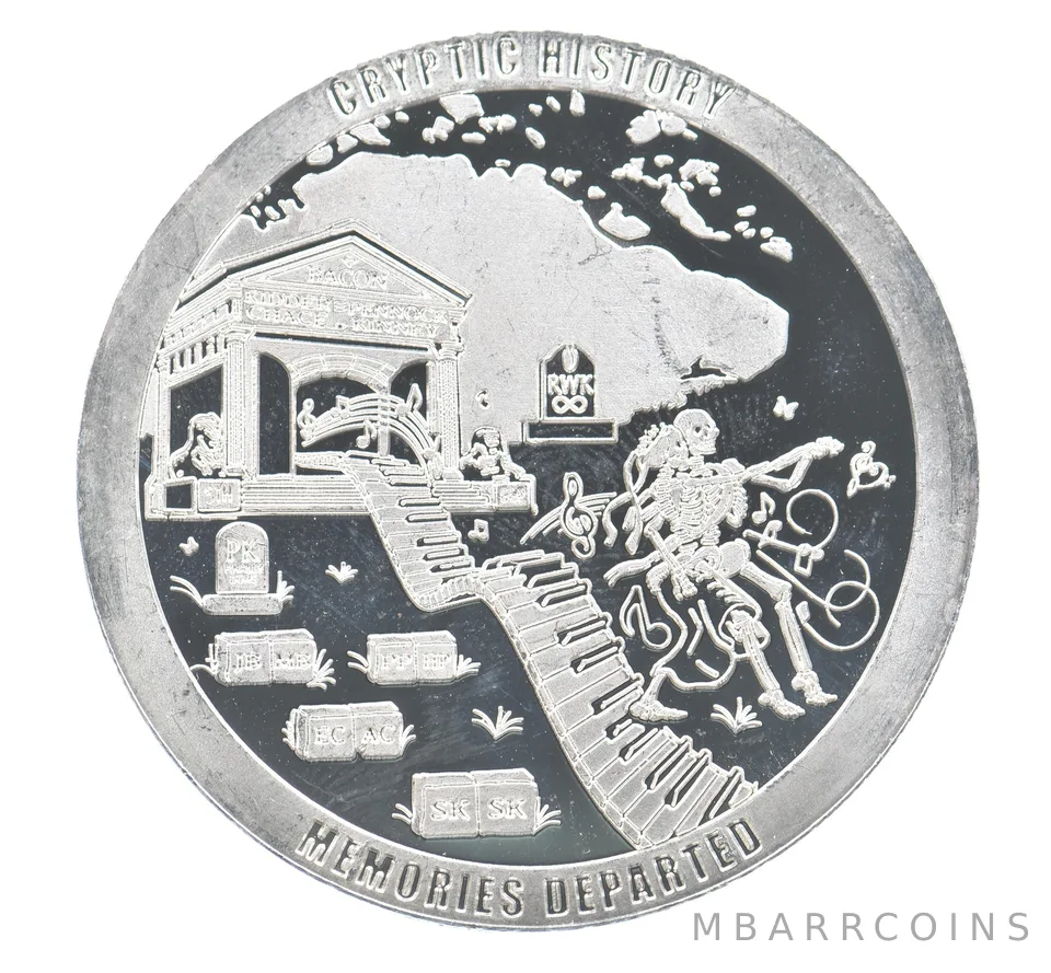 1 Oz Silver Round Chautauqua Silver Works Cryptic Memories Departed *2272