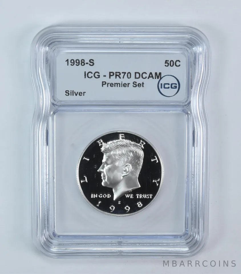 1998-S Kennedy Half Dollar Silver Premier Set PR70 DCAM ICG