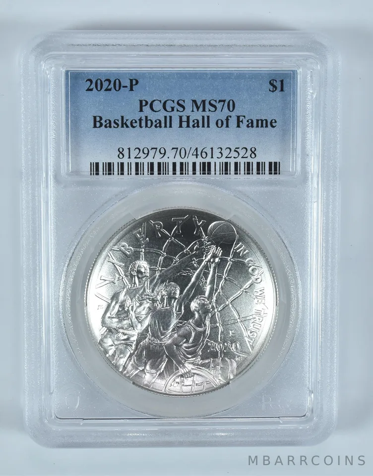 2020-P Basketball Hall Of Fame Commemorative Dollar MS70 PCGS