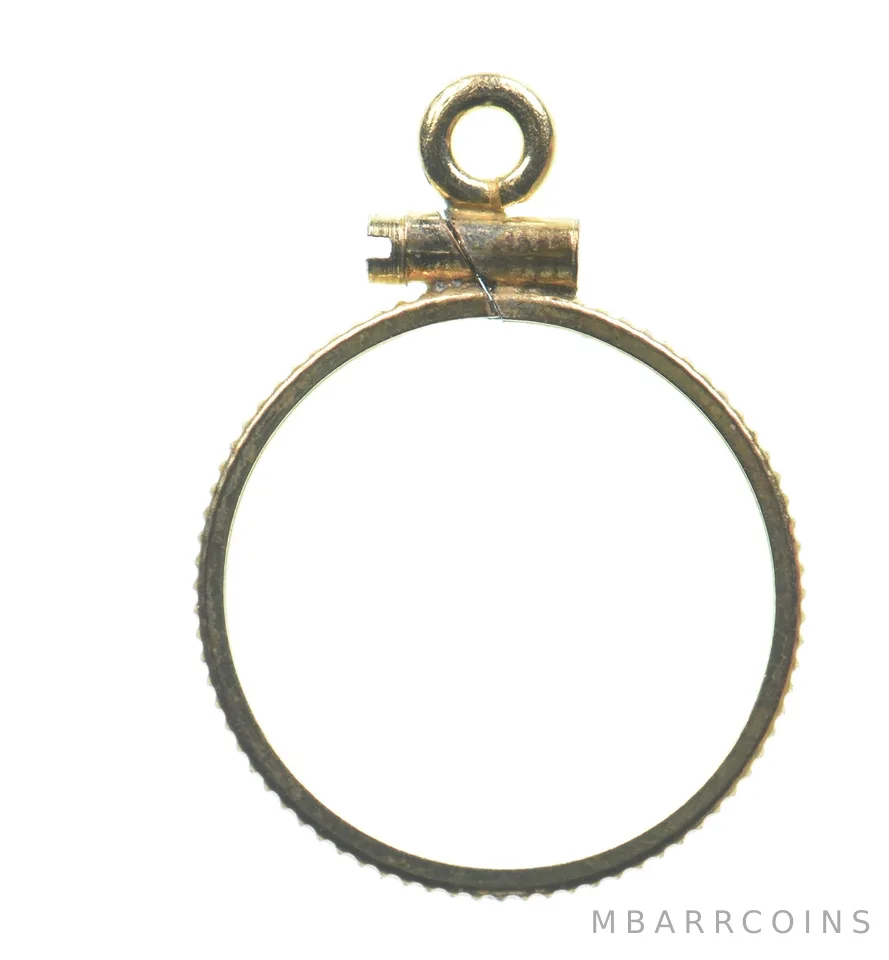 12K 15mm GF $1 Gold Dollar Piece Type 2 Coin Bezel Pendant Frame Edge *1384