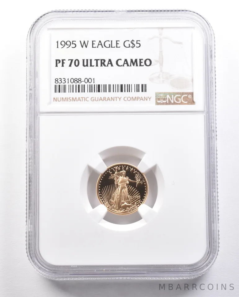 1995-W $5 American Gold Eagle 1/10 Oz Gold PF70 UCAM NGC