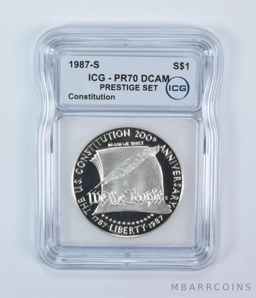 1987-S Constitution Commemorative Silver Dollar Prestige Set PR70 DCAM ICG
