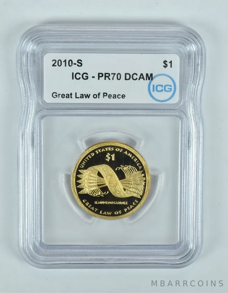 2010-S Sacagawea $1 Great Law Of Peace PR70 DCAM ICG