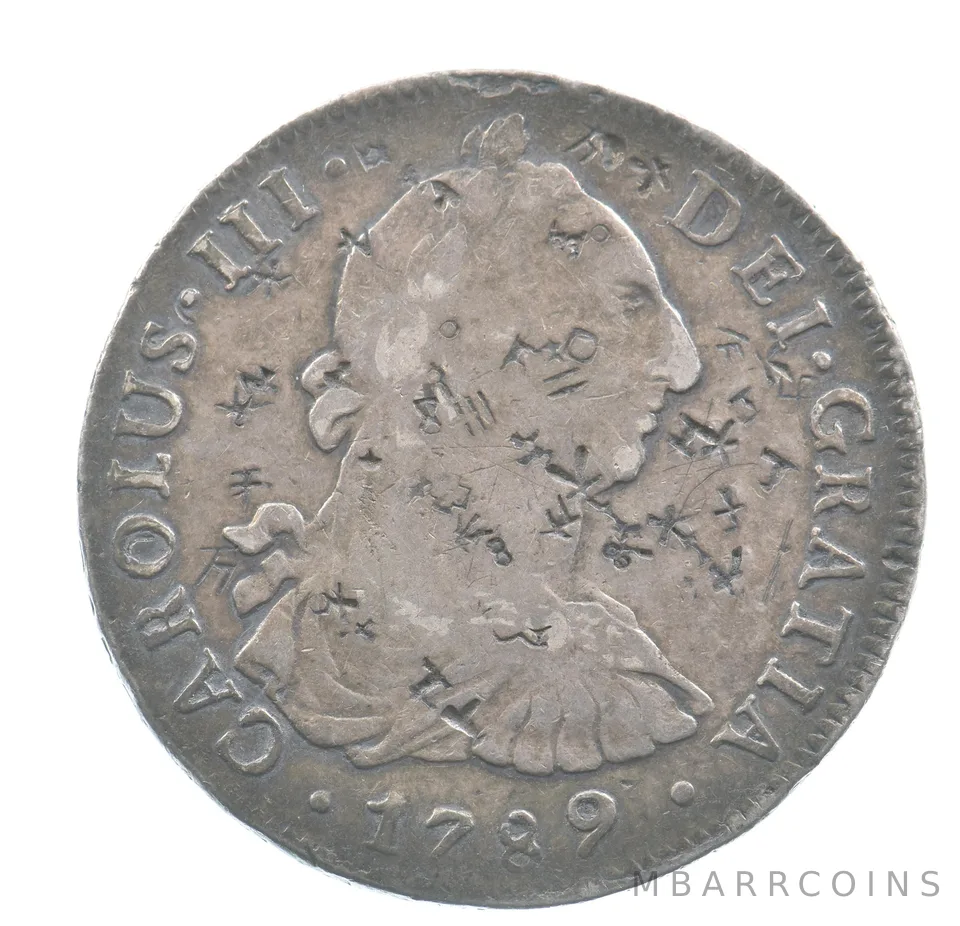 1789 IJ Lima Peru 8 Reales Chopmarked *4323