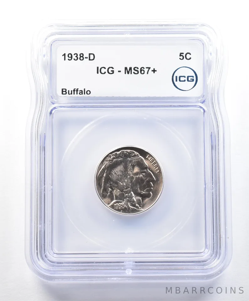 1938-D Indian Head Buffalo Nickel MS67+ ICG *9020