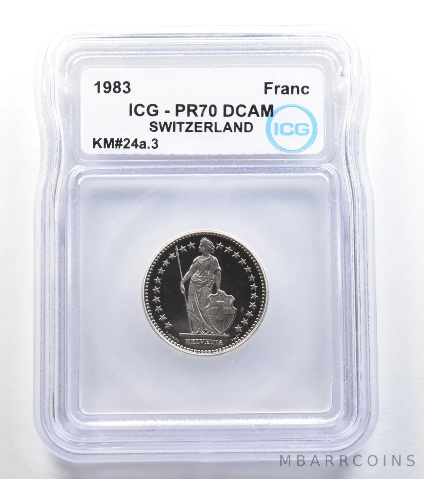 1983 Switzerland Franc KM#24a.3 PR70 DCAM ICG *7945