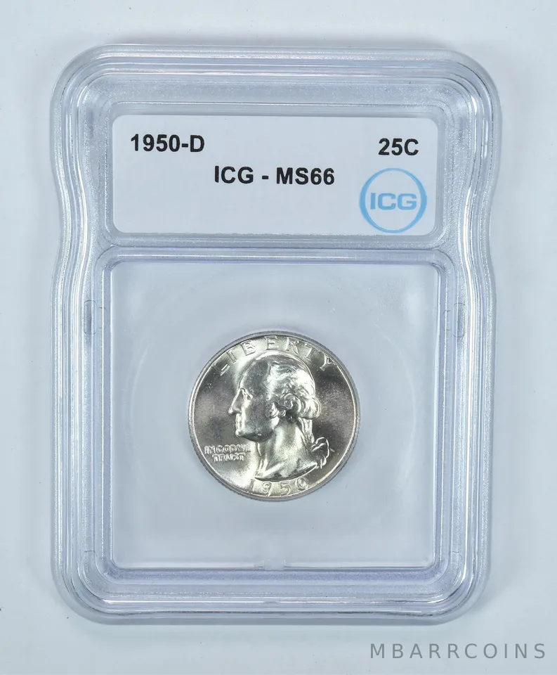 1950-D Washington Quarter MS66 ICG