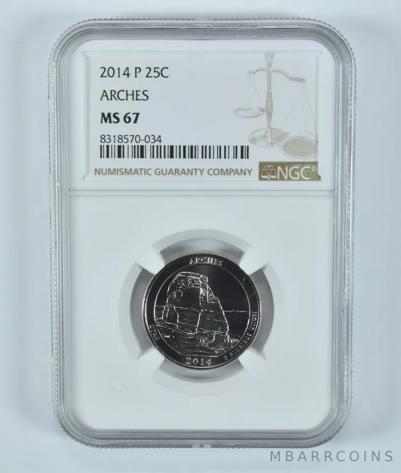 2014-P Washington Quarter Arches America The Beautiful MS67 NGC