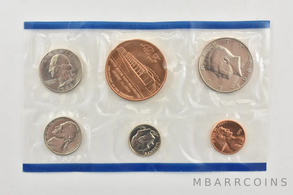1983-P Half Dollar Quarter Dime Nickel Cent From Souvenir Set *8996