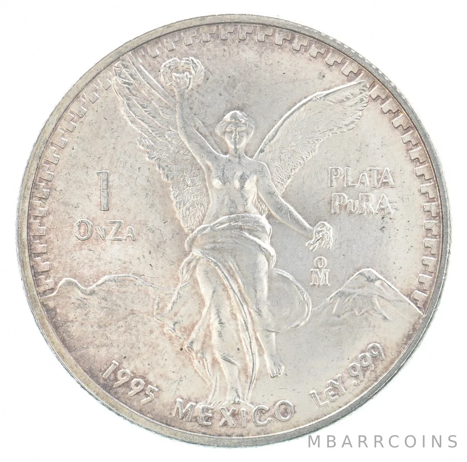 1995 Mo Mexico 1 Onza Silver Libertad Beautiful Tone *7184