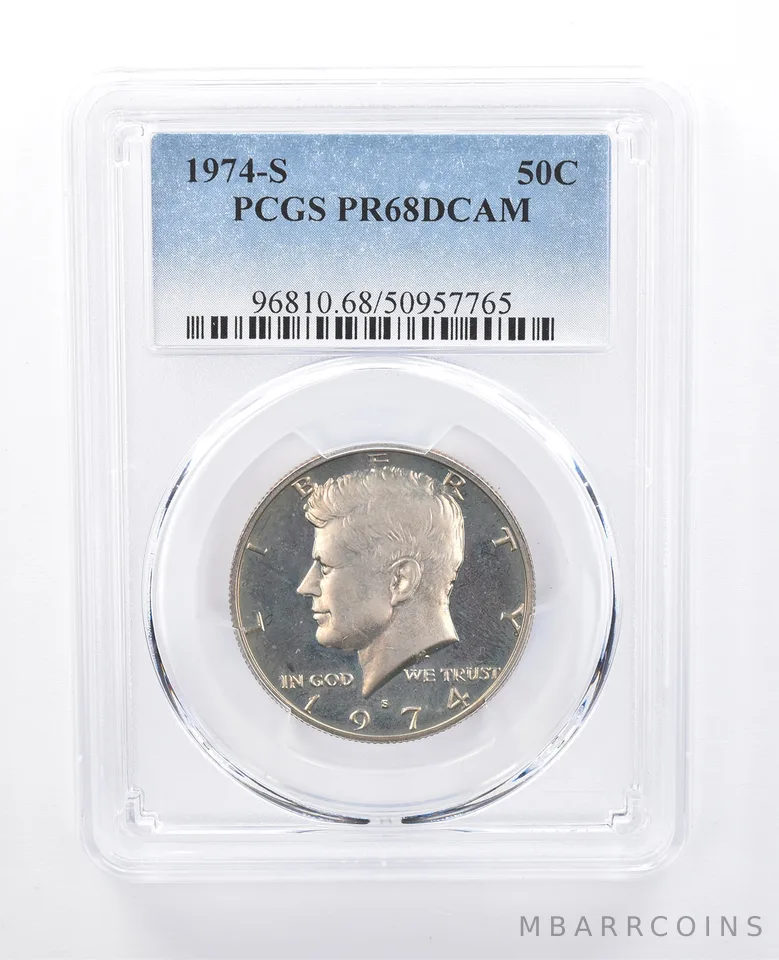 1974-S Kennedy Half Dollar PR68 DCAM PCGS Beautiful Tone *8075