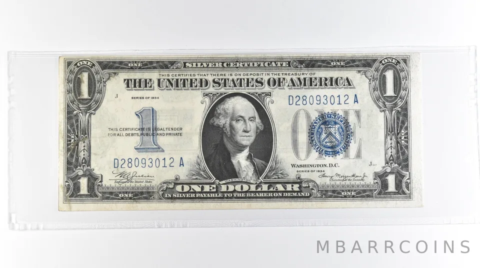 1934 $1 Silver Certificate Blue Seal a7069