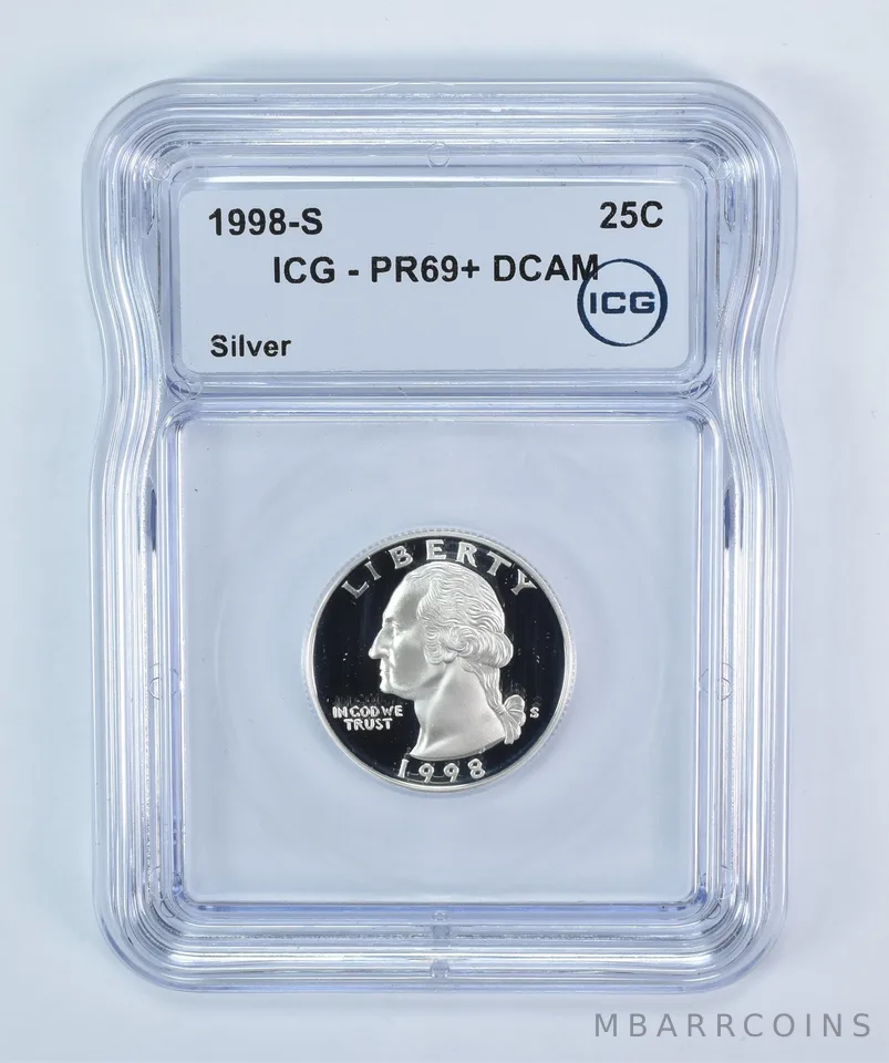 1998-S Washington Quarter Silver PR69+ DCAM ICG