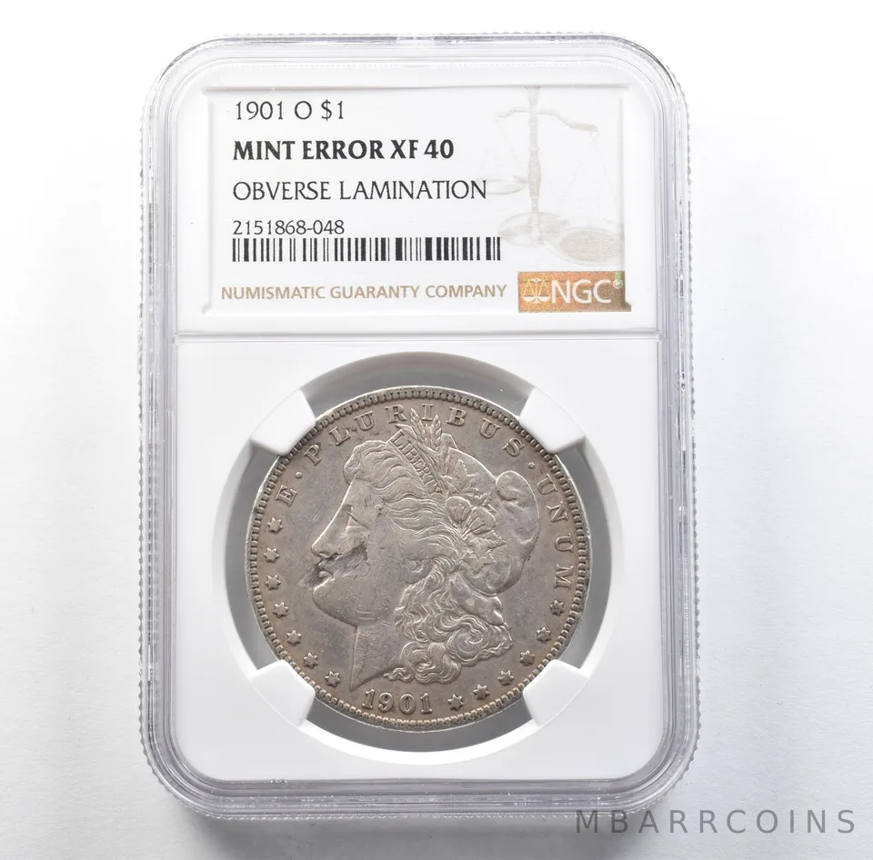 1901-O Morgan Silver Dollar Zombie Mint Error Obv Lamination XF40 NGC *3129