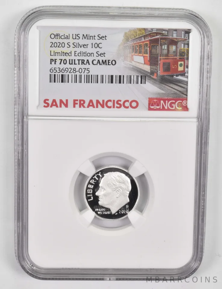 2020-S PF70 UCAM Roosevelt Dime NGC San Fran Lbl Limited Edition