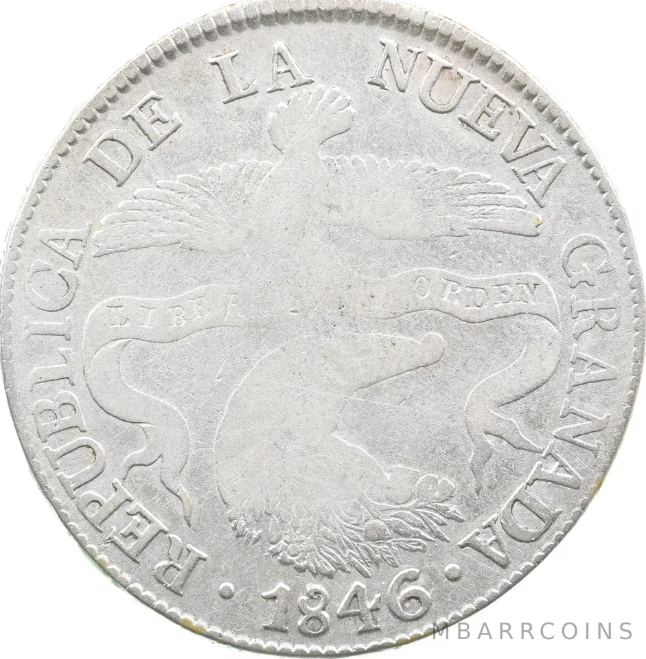 1846 Colombia Nueva Granada 8 Reales KM98 a5709