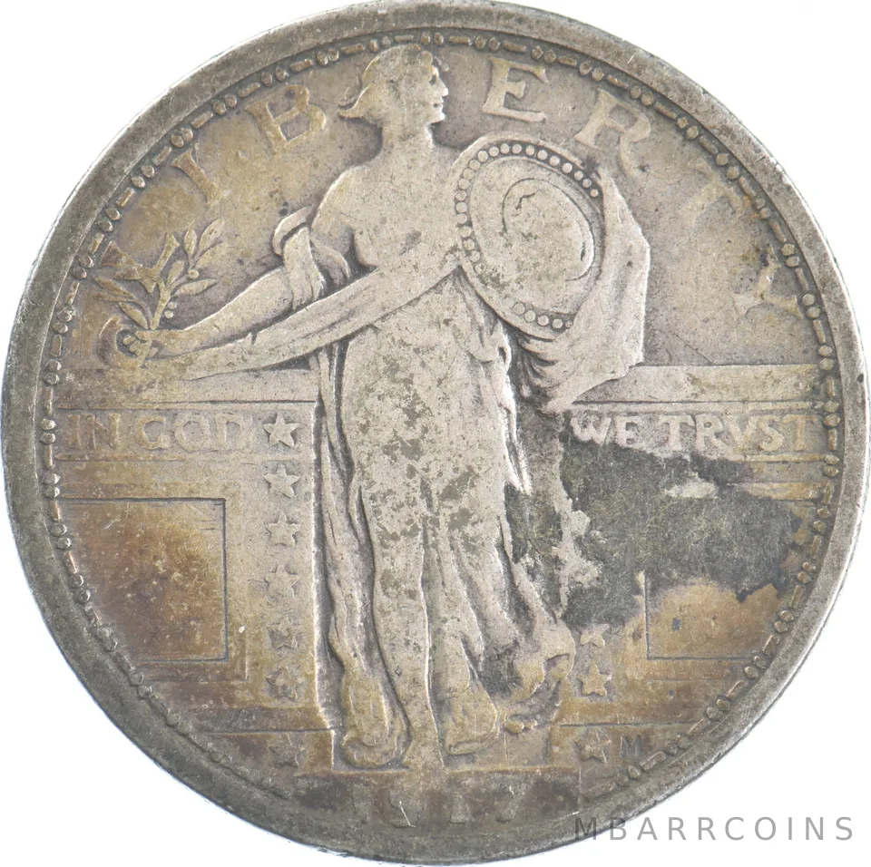 1917 Standing Liberty Quarter Type 1 Beautiful Tone *7802