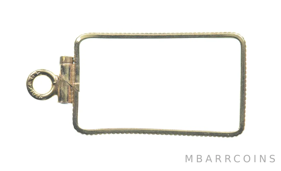 12K Gold Filled 23 MM Gold Bar Bezel Pendant Frame Edge *2119