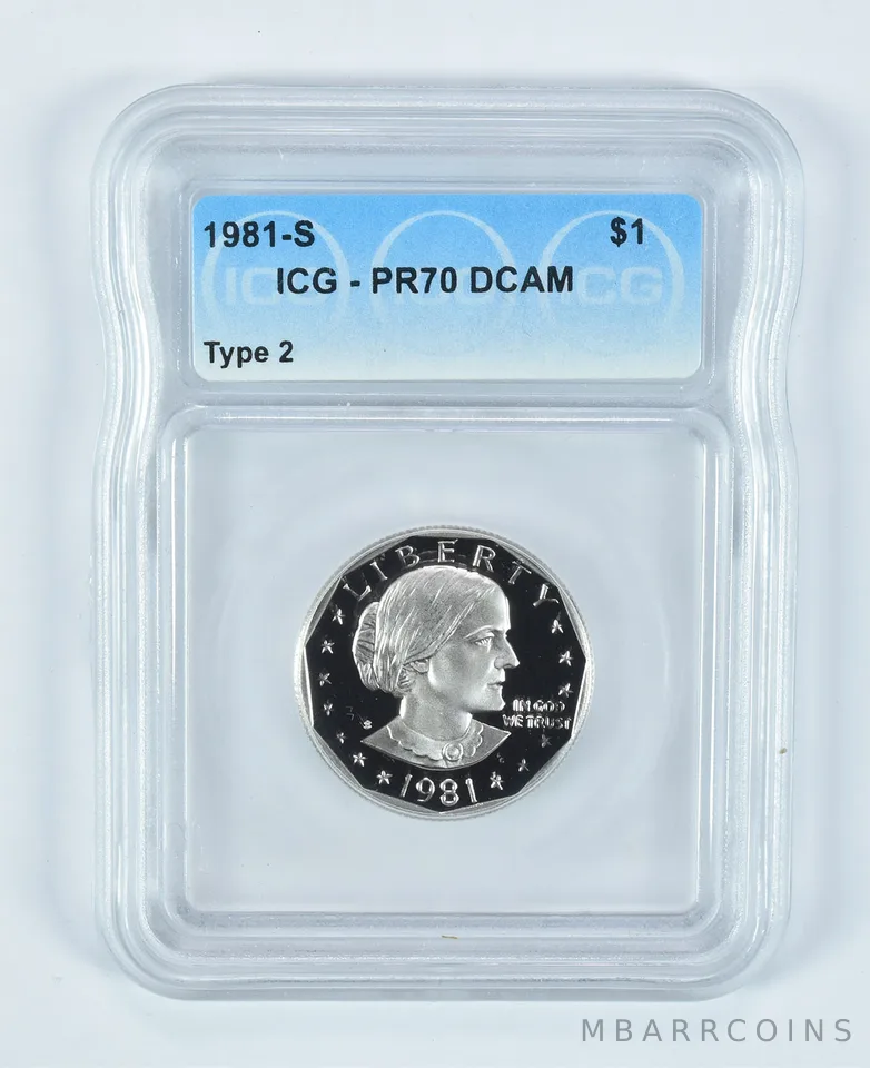 1981-S Susan B Anthony $1 Type 2 PR70 DCAM ICG