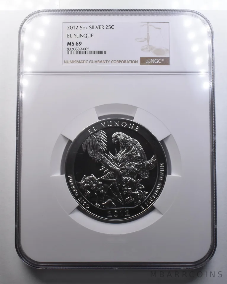 2012 5 Oz Silver Quarter America The Beautiful El Yunque MS69 NGC *2131