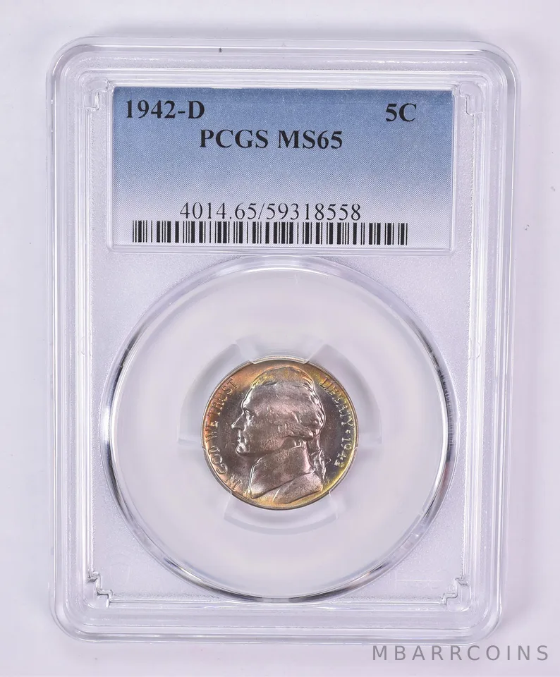 1942-D Jefferson Nickel MS65 PCGS Beautiful Tone *1149