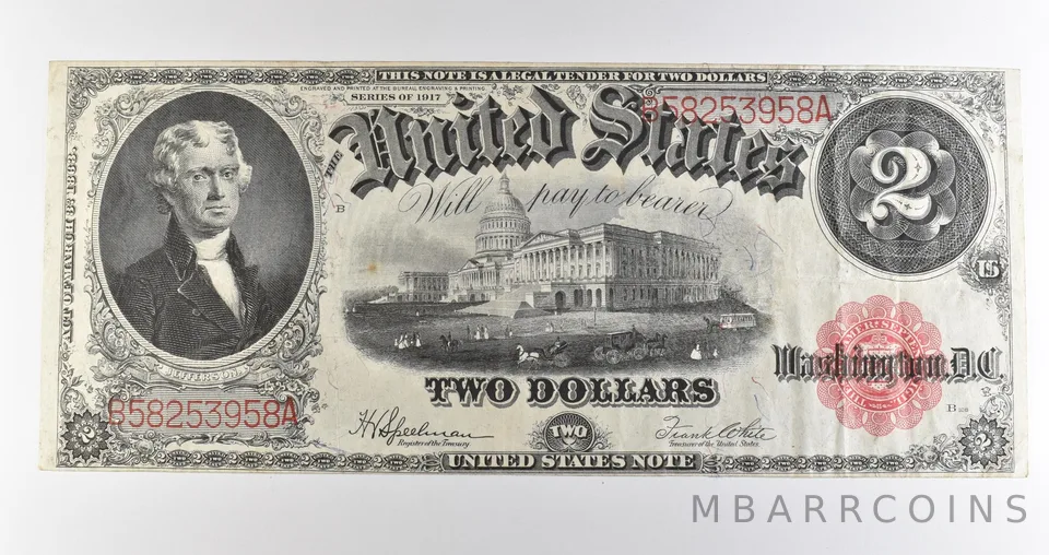 1917 $2 Legal Tender Large Note Red Seal *3567