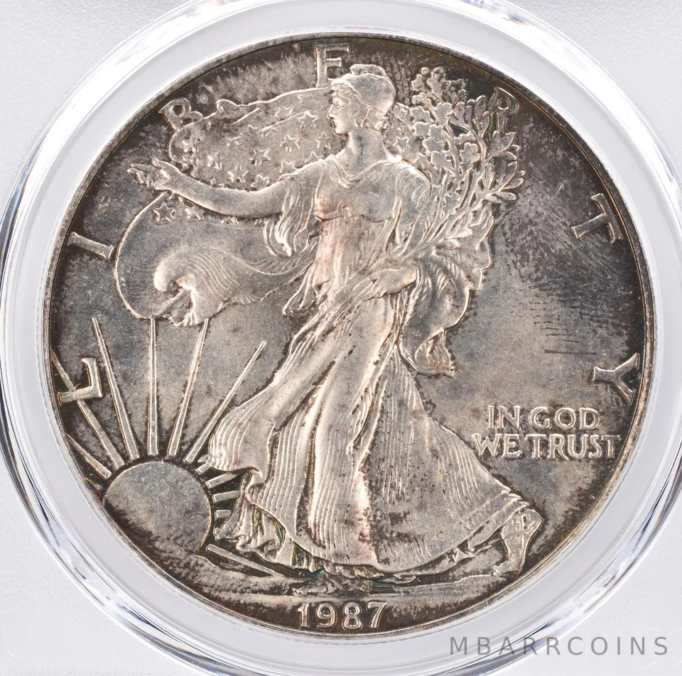 1987 American Silver Eagle MS67 PCGS Beautiful Tone *1313