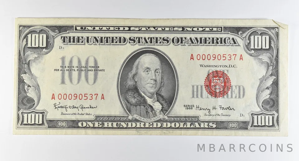 1966 $100 United States Note Red Seal *0305