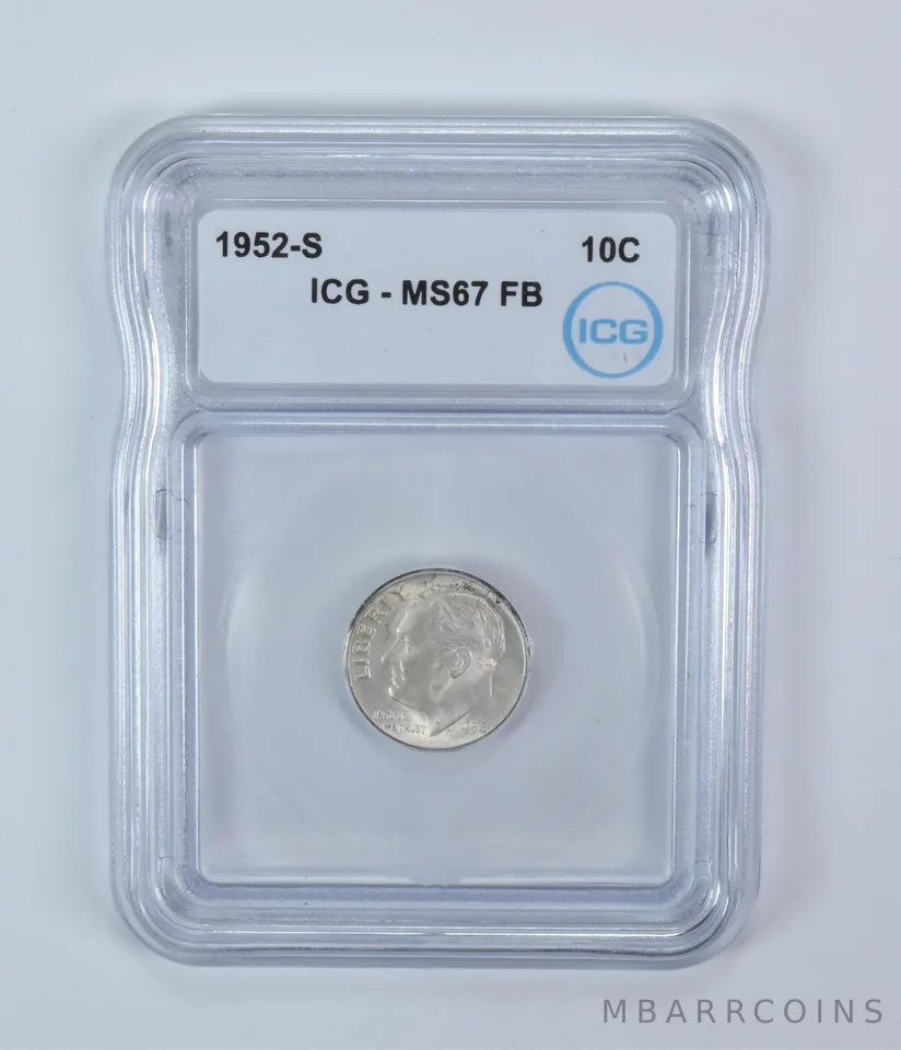 1952-S Roosevelt Dime MS67 FB ICG