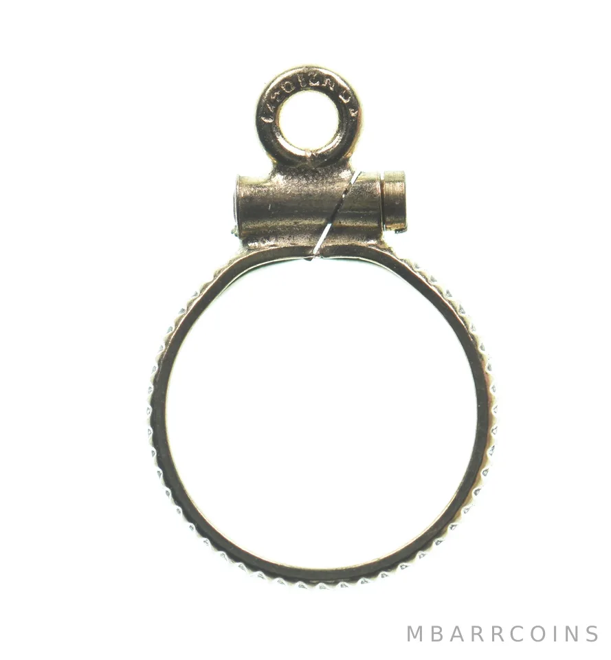 12K 10mm Gold Filled Token Coin Bezel Pendant Frame Edge *1421