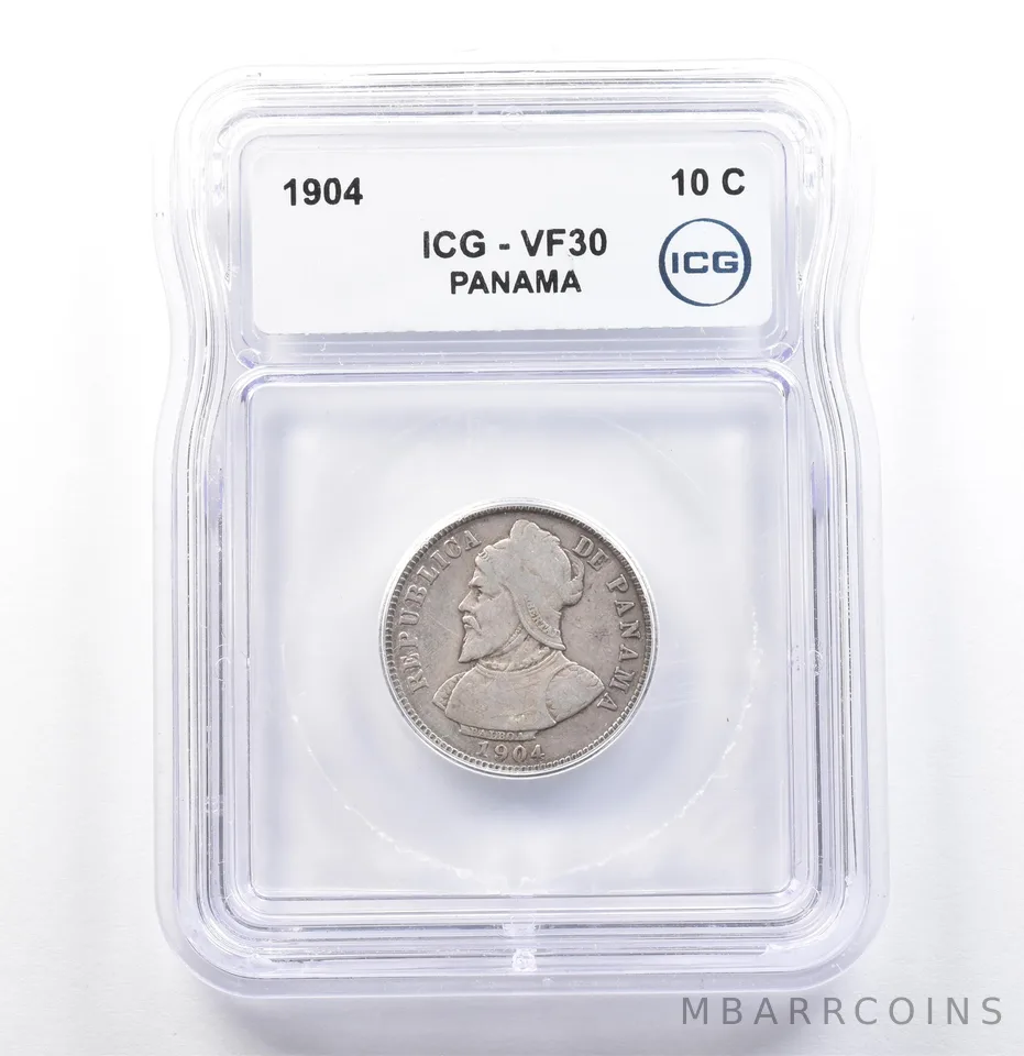 1904 Panama 10 Centesimos VF30 ICG *9868