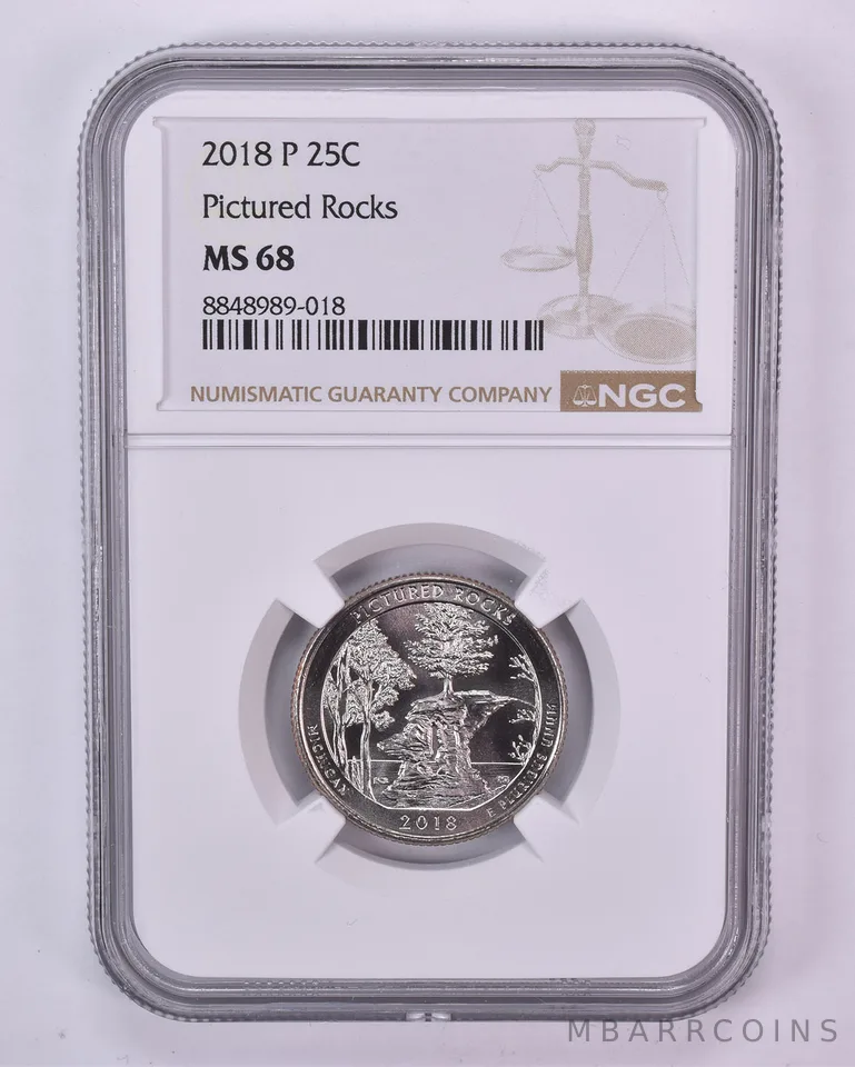 2018-P Washington Quarter ATB Pictured Rocks MS68 NGC