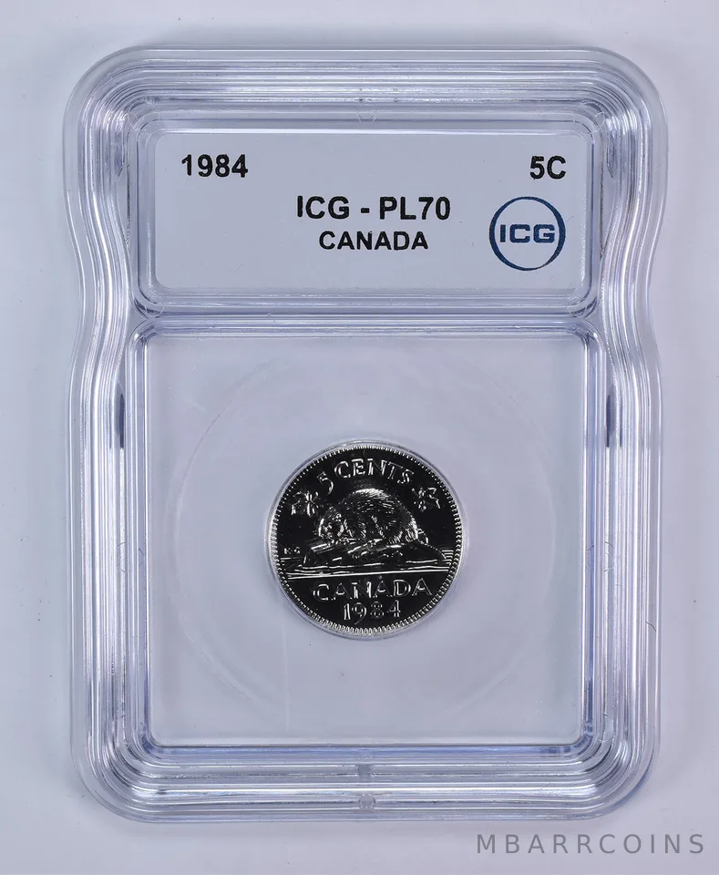 1984 Canada 5 Cents Beaver PL70 ICG
