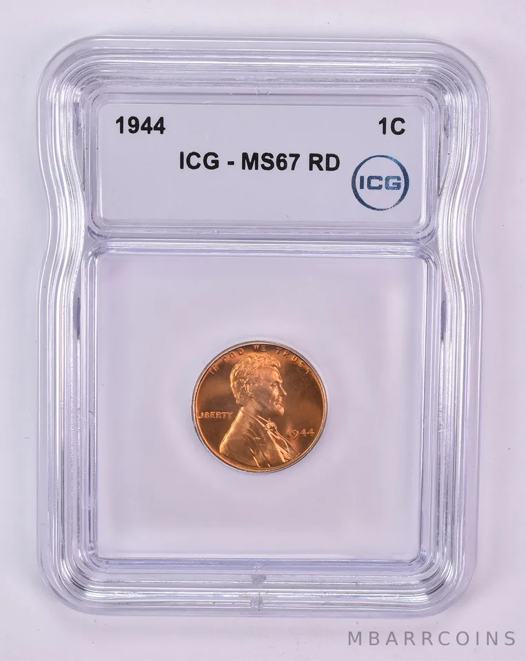 1944 Lincoln Wheat Cent MS67 RD ICG