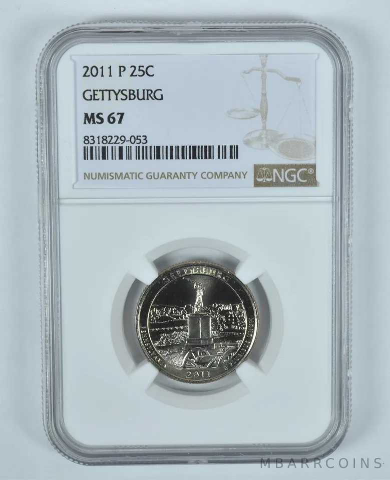2011-P Washington Quarter Gettysburg ATB MS67 NGC