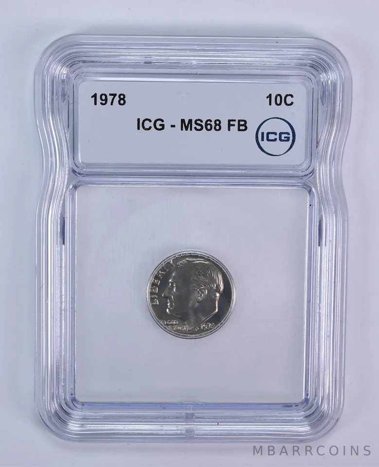 1978 Roosevelt Dime MS68 FB ICG