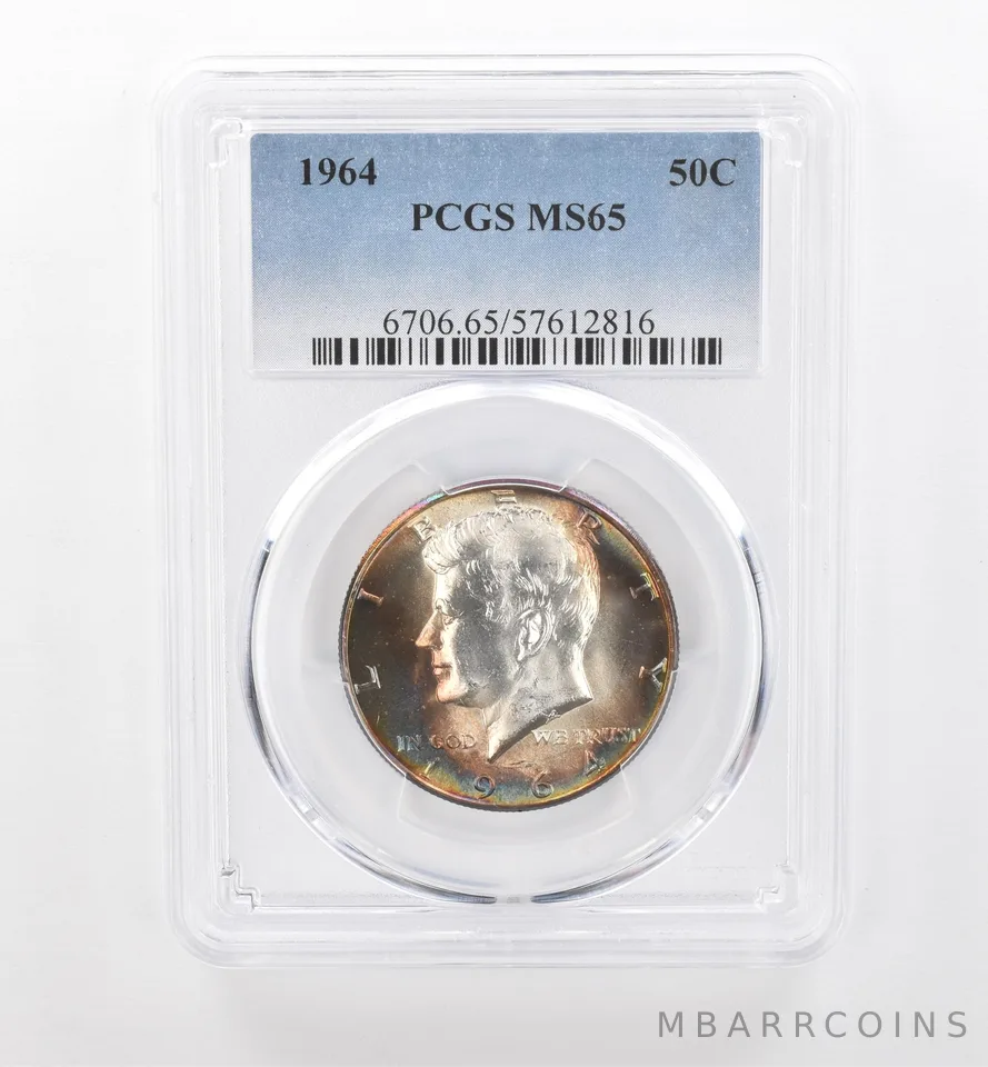1964 Kennedy Half Dollar MS65 PCGS Beautiful Tone *1859