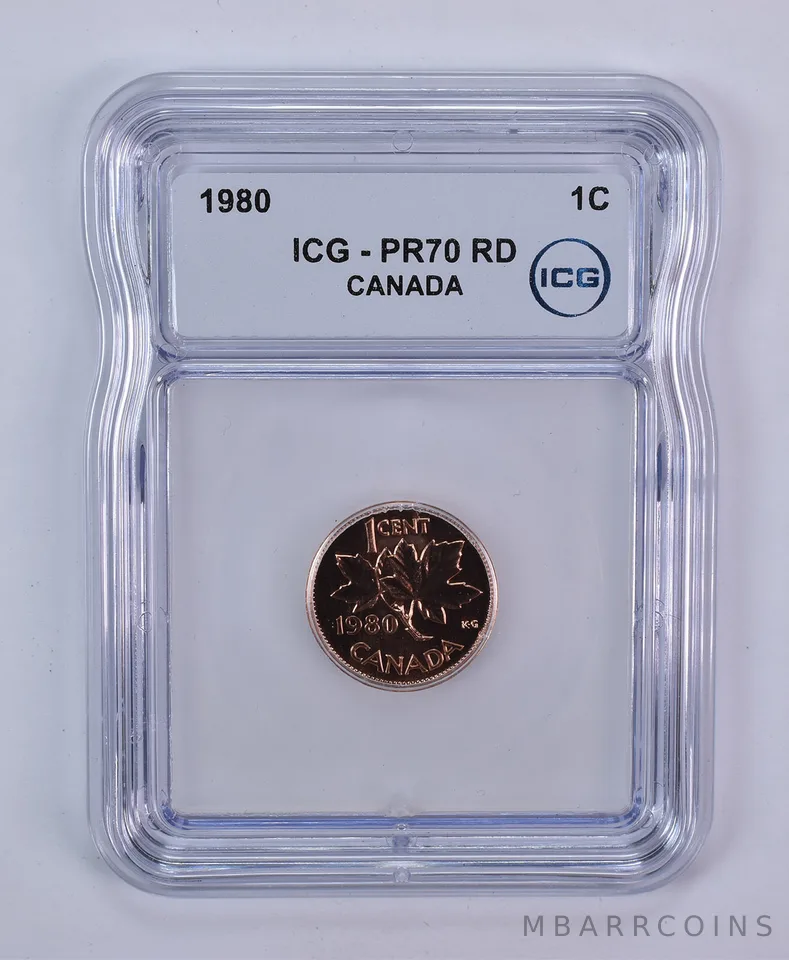 1980 Canada 1 Cent PR70 RD ICG