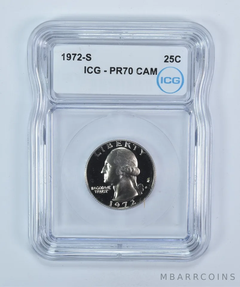 1972-S Washington Quarter PR70 CAM ICG