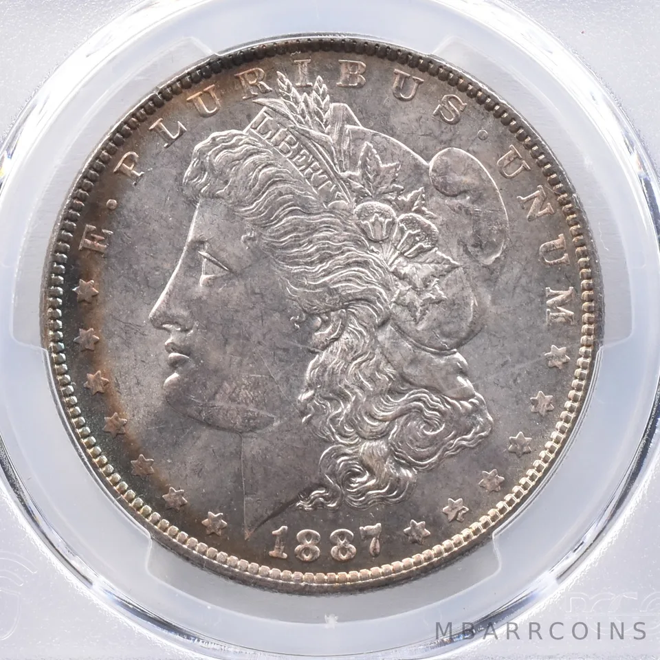 1887 Morgan Silver Dollar MS64 PCGS Beautiful Tone *2382