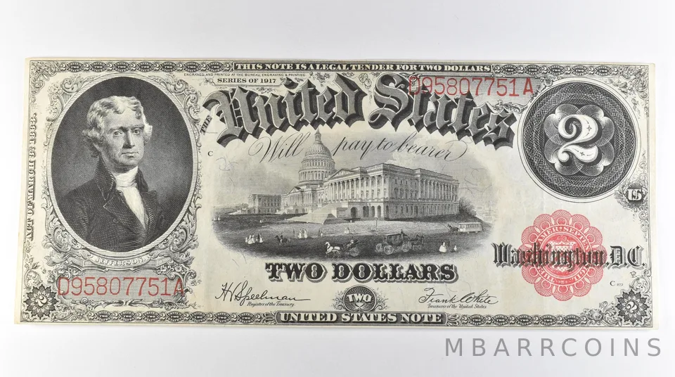 1917 $2 Legal Tender Large Note Red Seal *3071