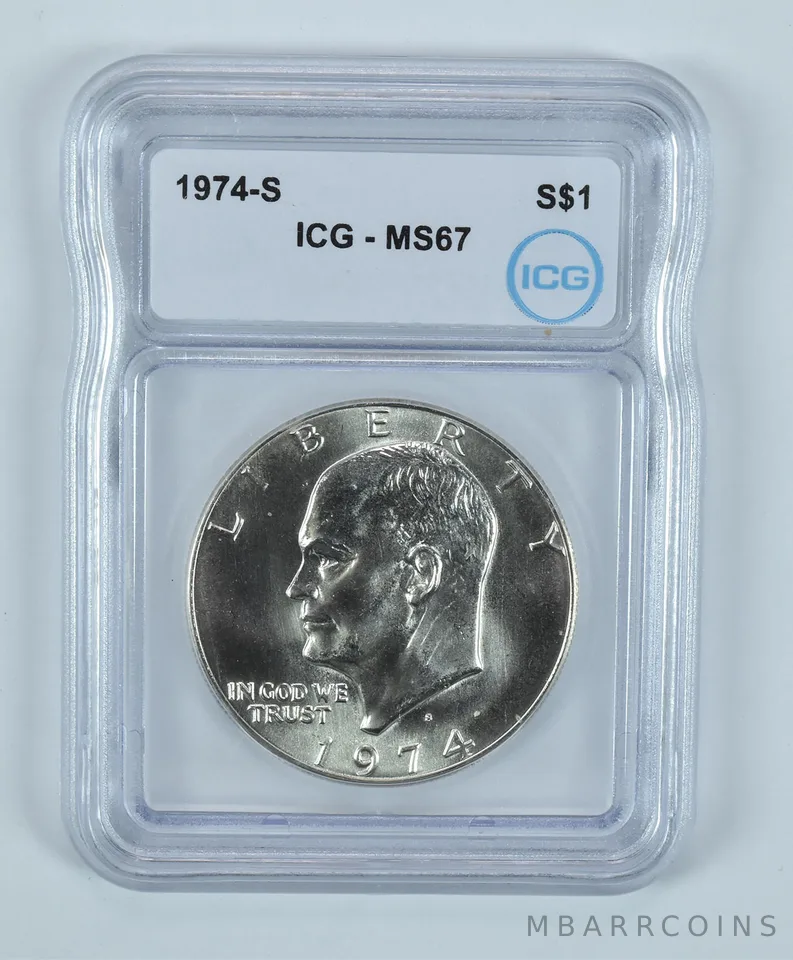 1974-S Eisenhower $1 Silver 40% MS67 ICG
