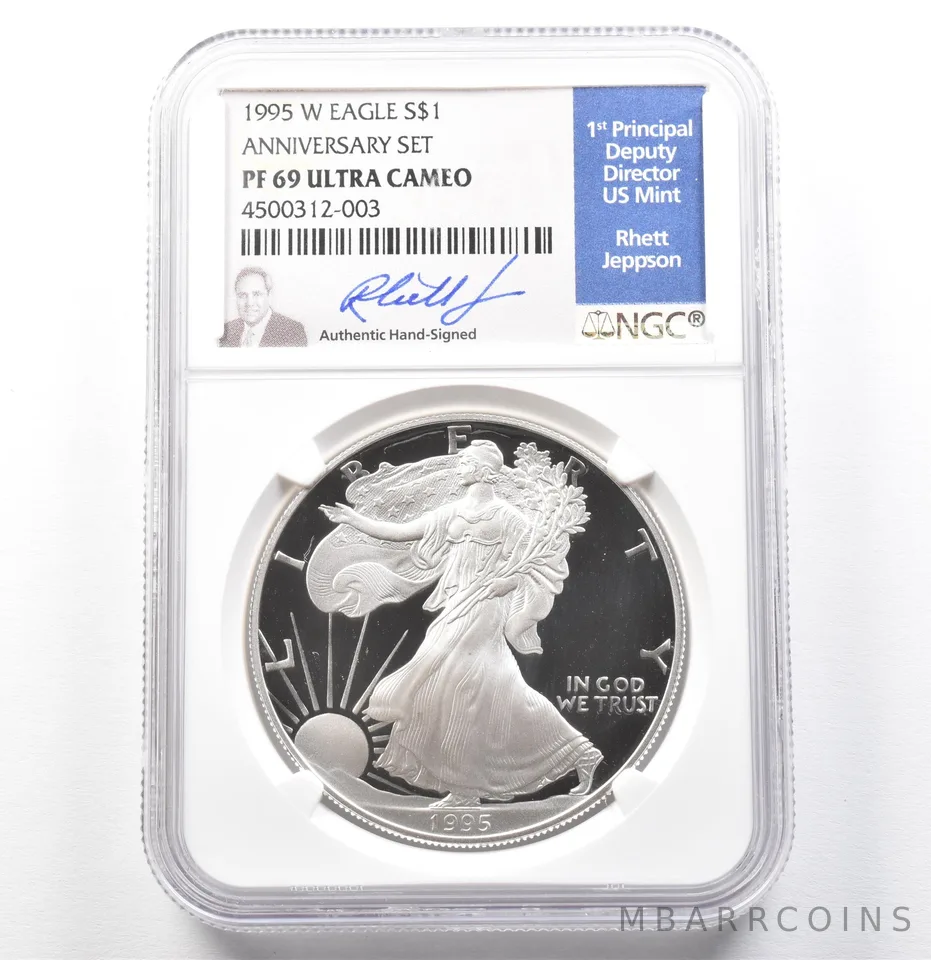 1995-W American Silver Eagle Anniversary Set Rhett Jeppson PF69 UCAM NGC *0052