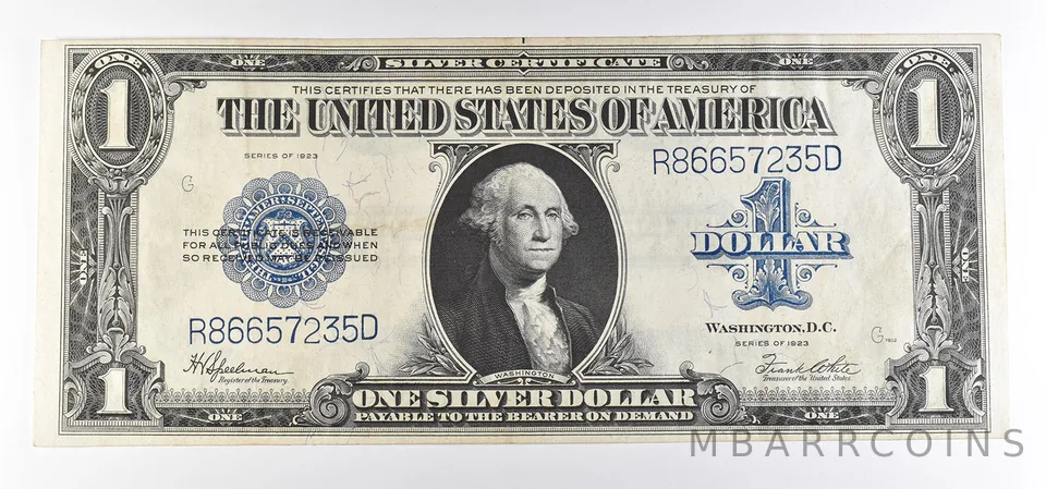 1923 $1 Silver Certificate Large Note Blue Seal FR#237 a0821