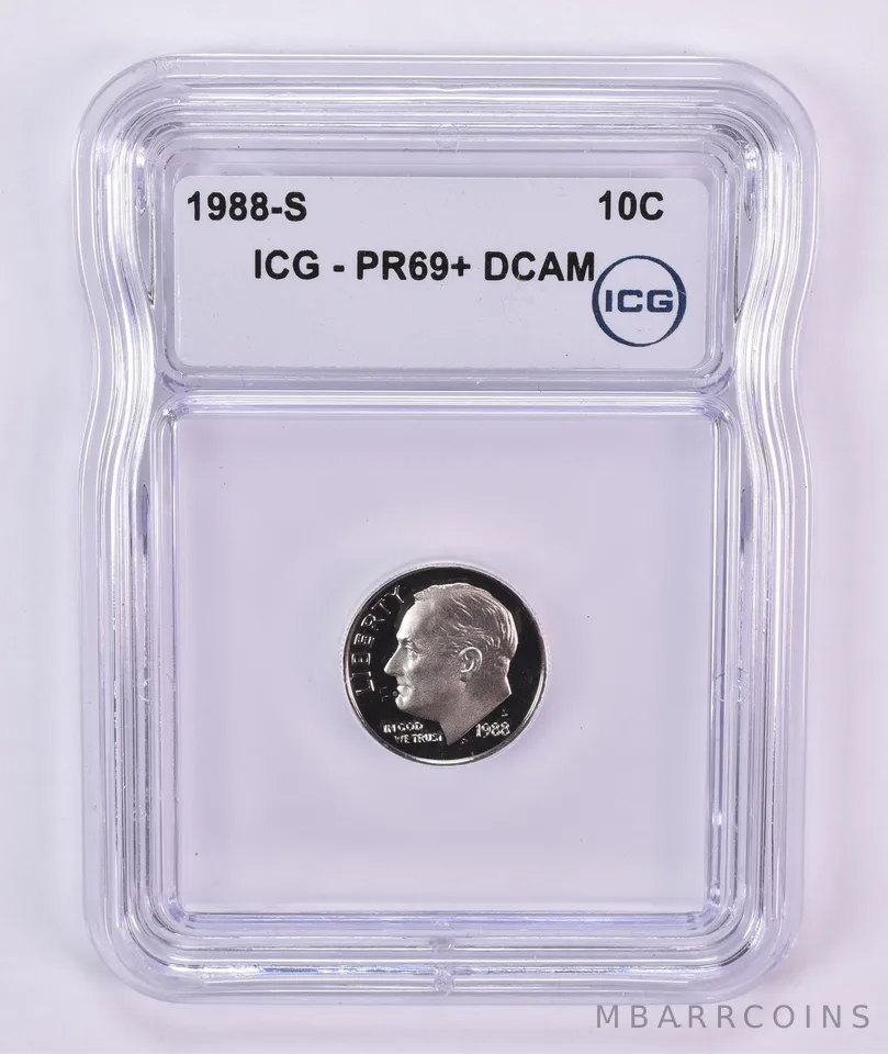 1988-S Roosevelt Dime PR69+ DCAM ICG