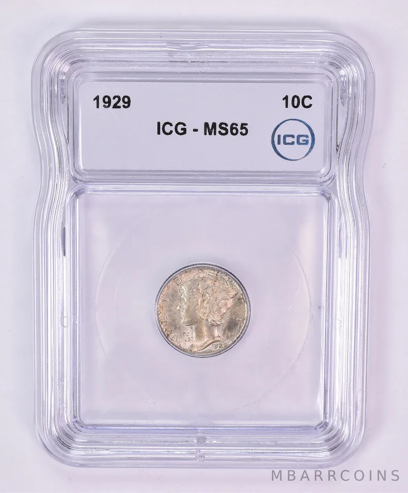 1929 Mercury Dime MS65 ICG Beautiful Tone *1201