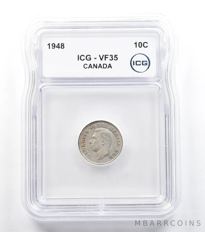 1948 Canada 10 Cents VF35 ICG *5697