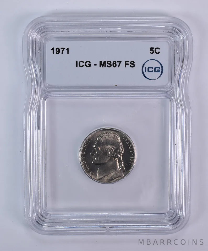1971 Jefferson Nickel MS67 FS ICG