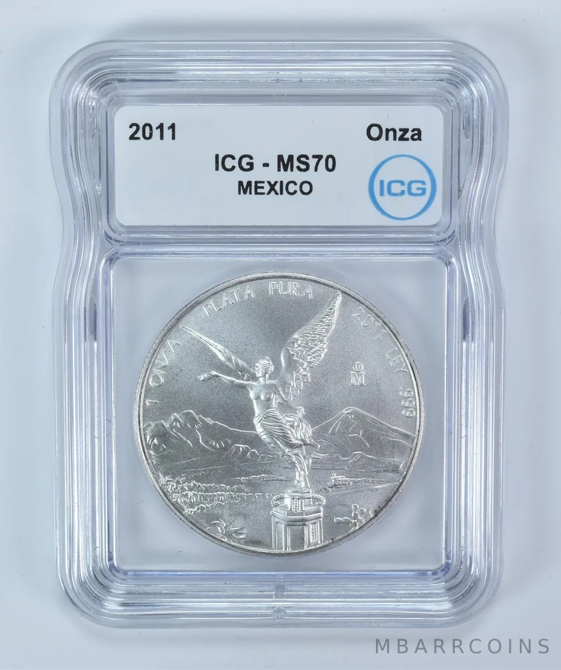 2011 Mo Mexico 1 Onza Silver Libertad MS70 ICG